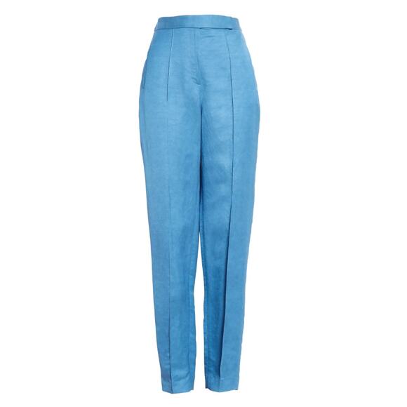 Partow Shelton Linen Blend Pants Blue Trousers - Picture 1 of 9